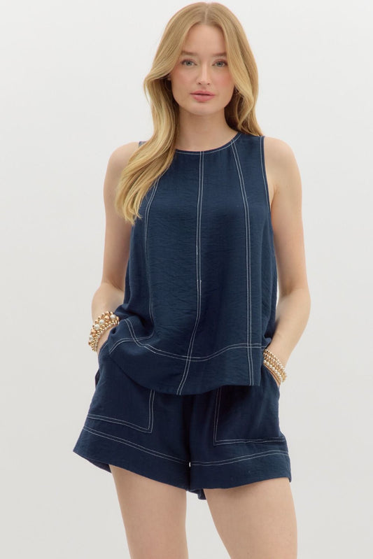 Accent Stitch Short Set