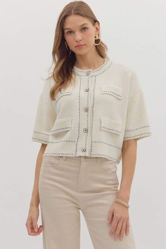 Cardigan with Stitch Detail