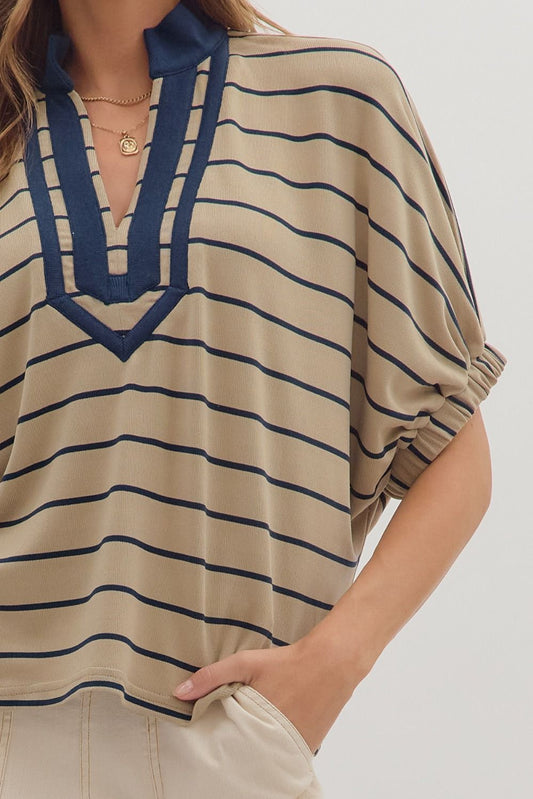 Striped Dolman Sleeve Top