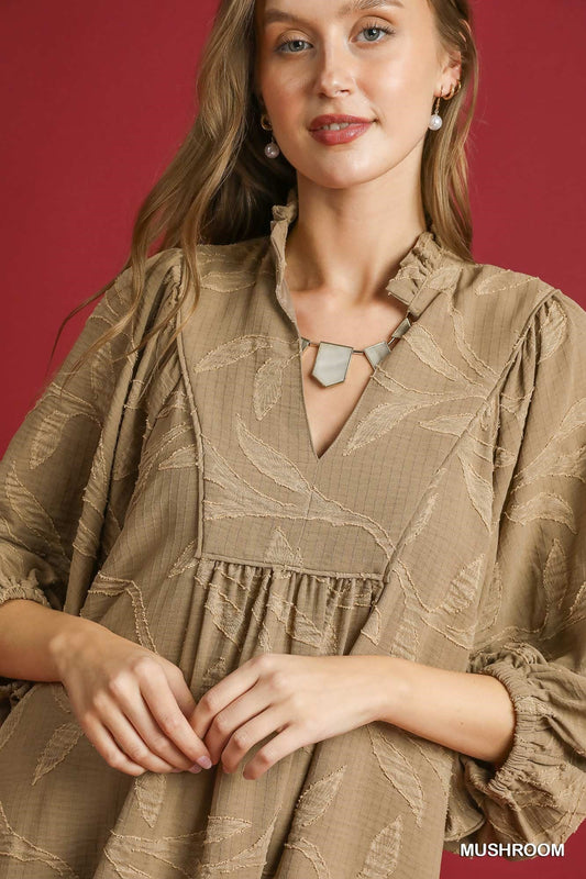 Ruffle Neck Dress