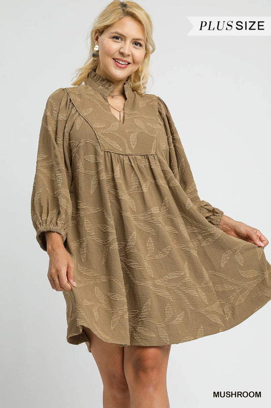 Ruffle Neck Dress