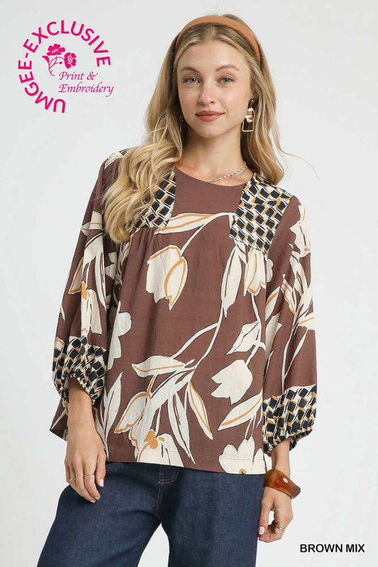 Floral Yoke Blouse