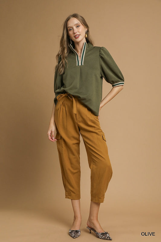 Stripe Trim Top