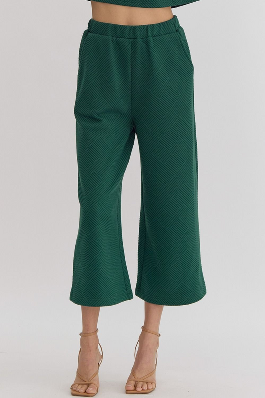 Textured Knit Cropped Pants