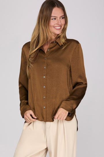 Satin Shirt Top