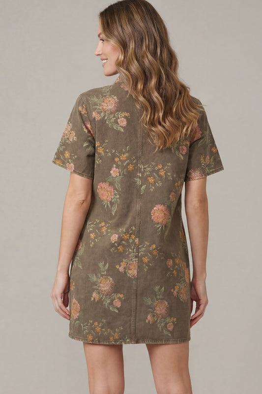 Floral Denim Dress