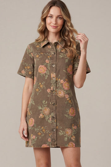 Floral Denim Dress