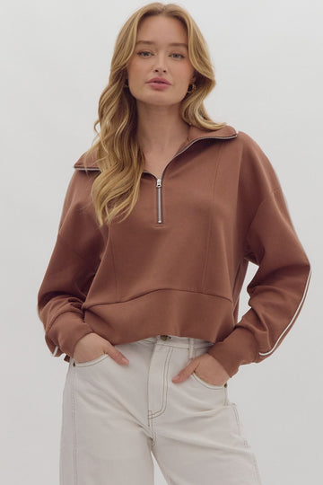 Half Zip Cropped Pullover