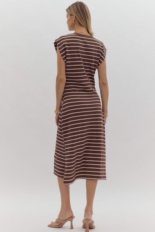 Striped Cap Sleeve Dress