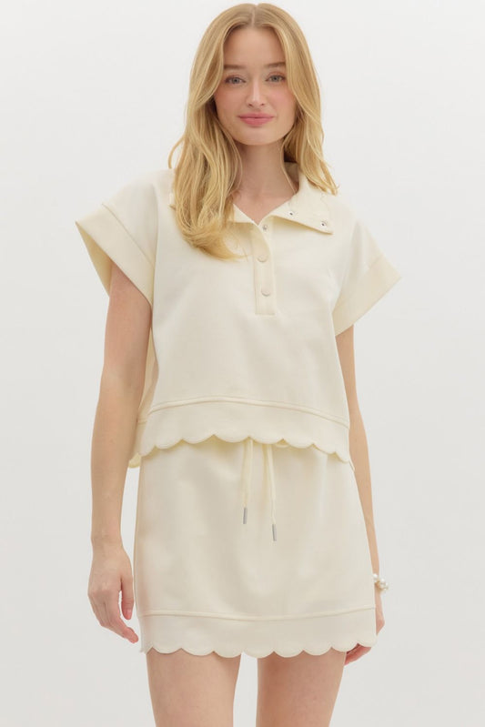 Scalloped Short Set