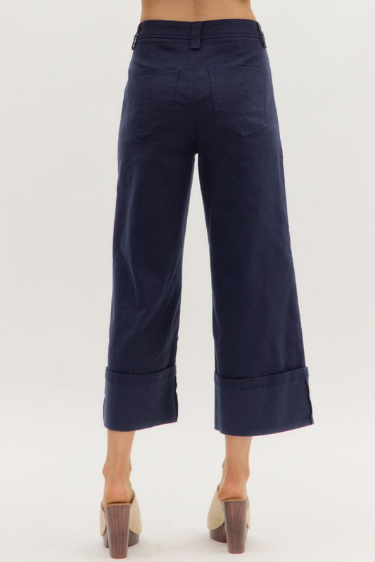 Wide-Leg Cuff Pants