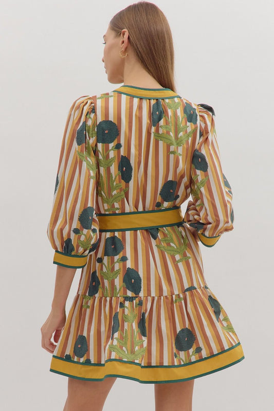 Floral Stripe Dress