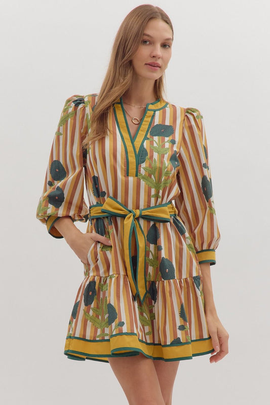 Floral Stripe Dress