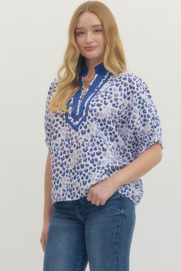 Blue Cheetah Top