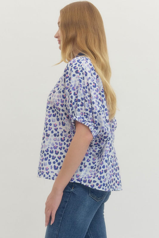 Blue Cheetah Top