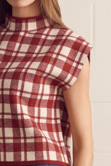 Plaid Knit Top