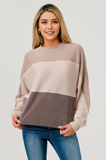 Colorblock Ribbed Top