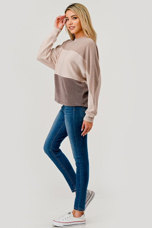 Colorblock Ribbed Top