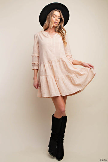 Ruffle Sleeve Tiered Dress