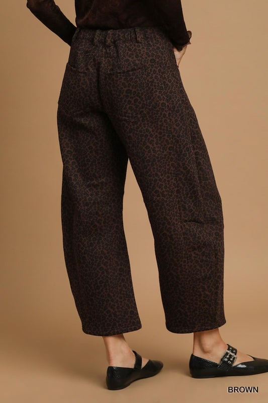 Leopard Barrel Pants