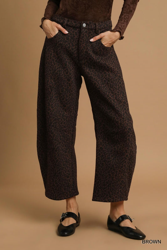 Leopard Barrel Pants