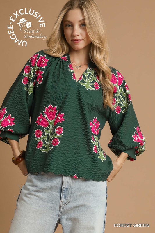 Bubble Sleeve Top