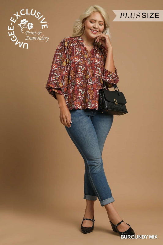 Scallop Hem Blouse