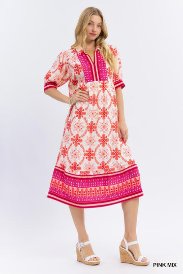 Trellis Print Dress