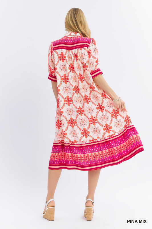 Trellis Print Dress
