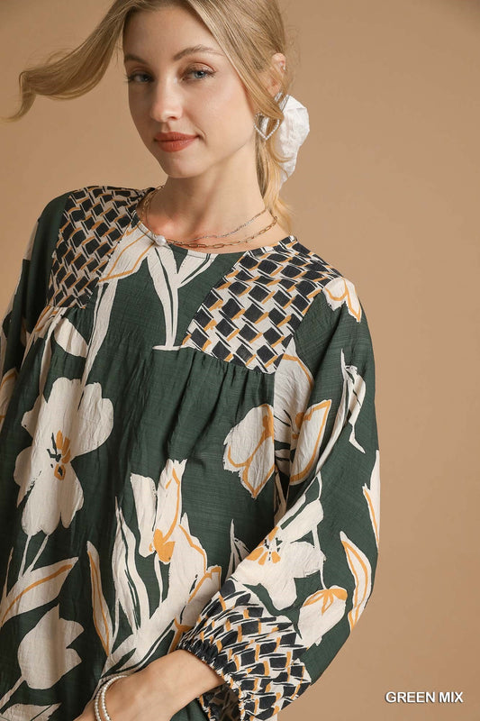Floral Yoke Blouse