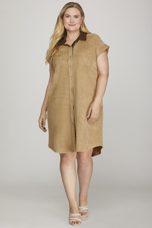 Twill Suede Dress