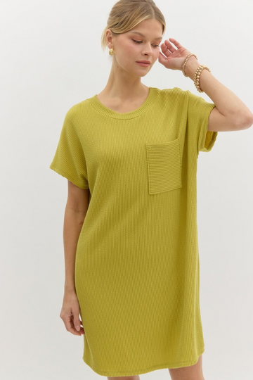 Ribbed Short Sleeve Dress