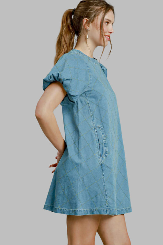 Denim Puff Sleeve Dress