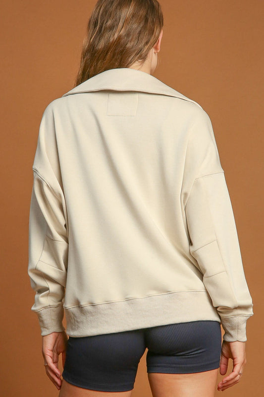 Luxeknit Collared Polo Sweatshirt