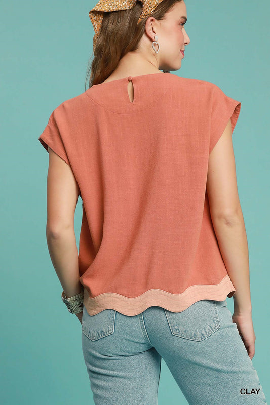 Scalloped Hem Short Set