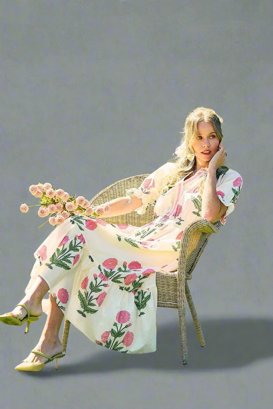 Floral Smocked Midi Dress