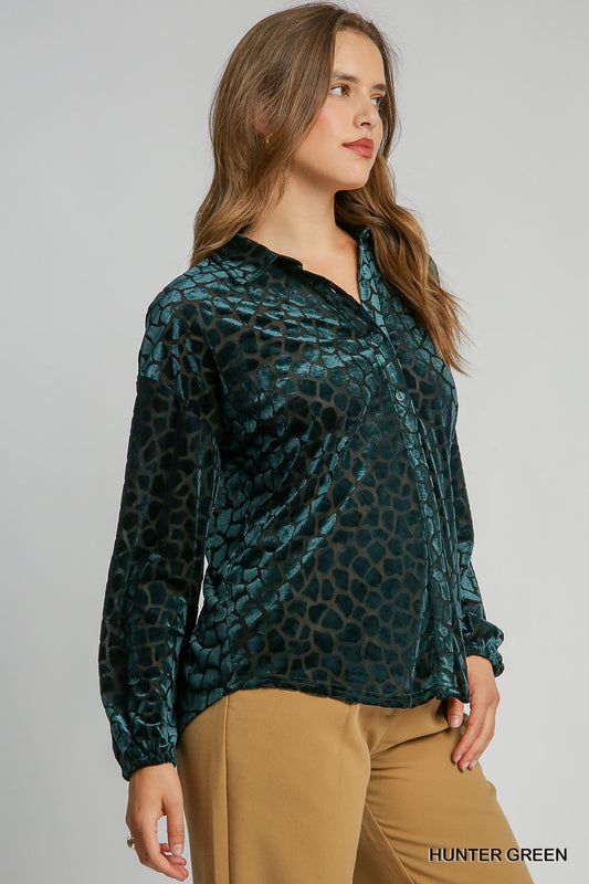 Animal Print Velvet Top