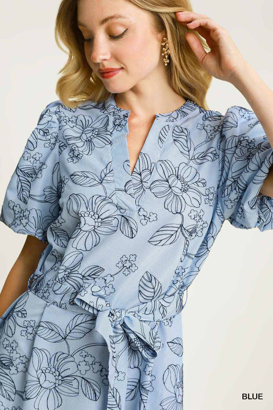 Sky Garden Belted Midi Dress
