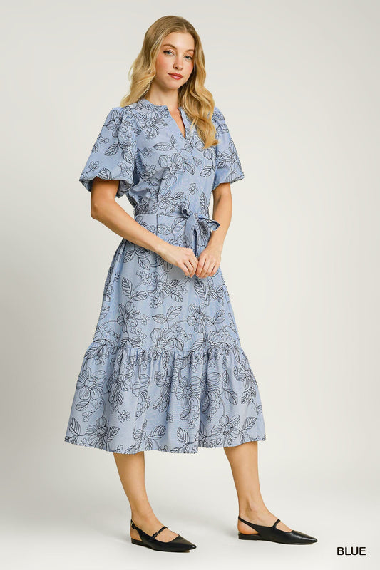 Sky Garden Belted Midi Dress