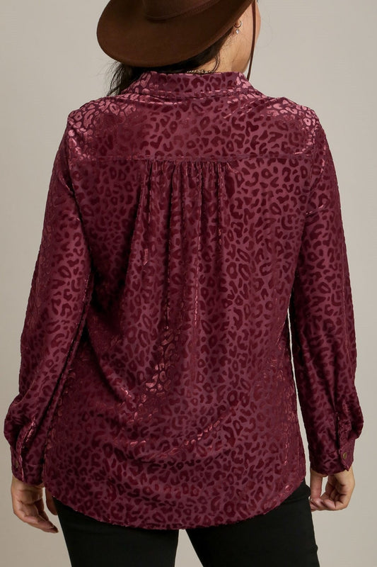 Animal Print Velvet Top