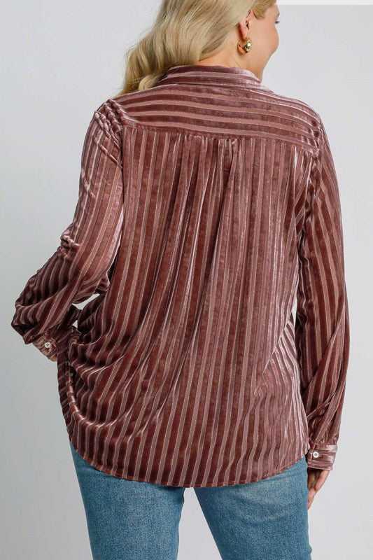 Striped Velvet Top