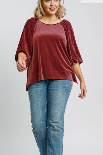 Round Neck Velvet Top