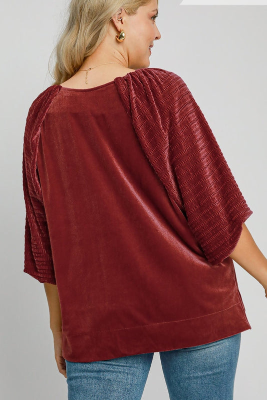 Round Neck Velvet Top