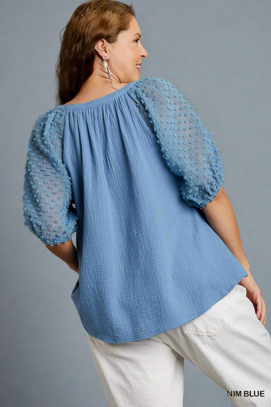 Floral Applique Sleeve Top