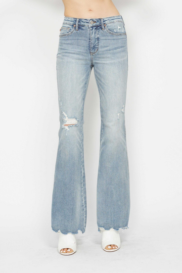 Judy Blue Tummy Control Destroyed Flare Jeans