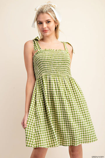 Gingham Dress with Pockets