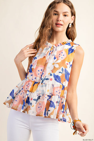 Sleeveless Floral Top