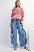 Ruffle Loose Fit Pants