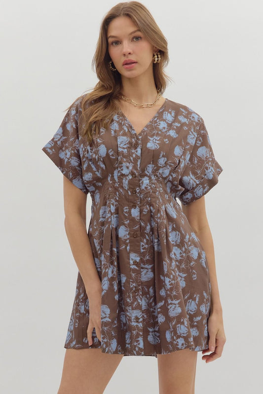 Floral V Neck Dress