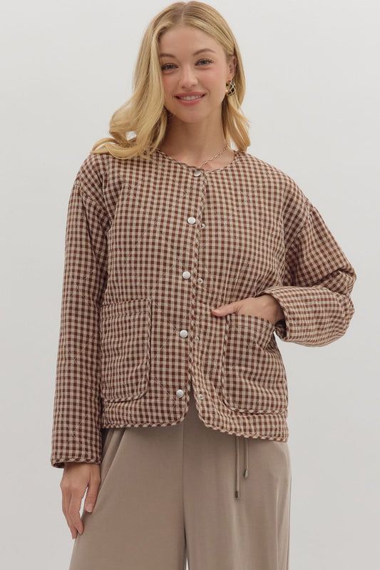 Gingham Quilted Jacket